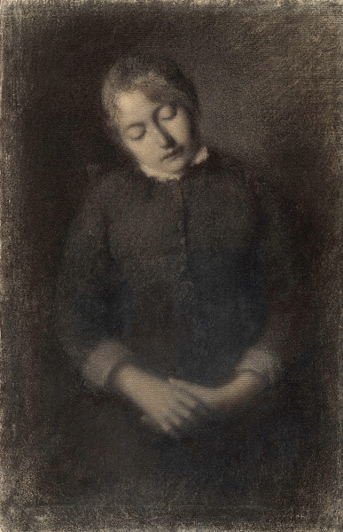 Portrait of the Artists Wife Asleep Marie Guilloux c 1880