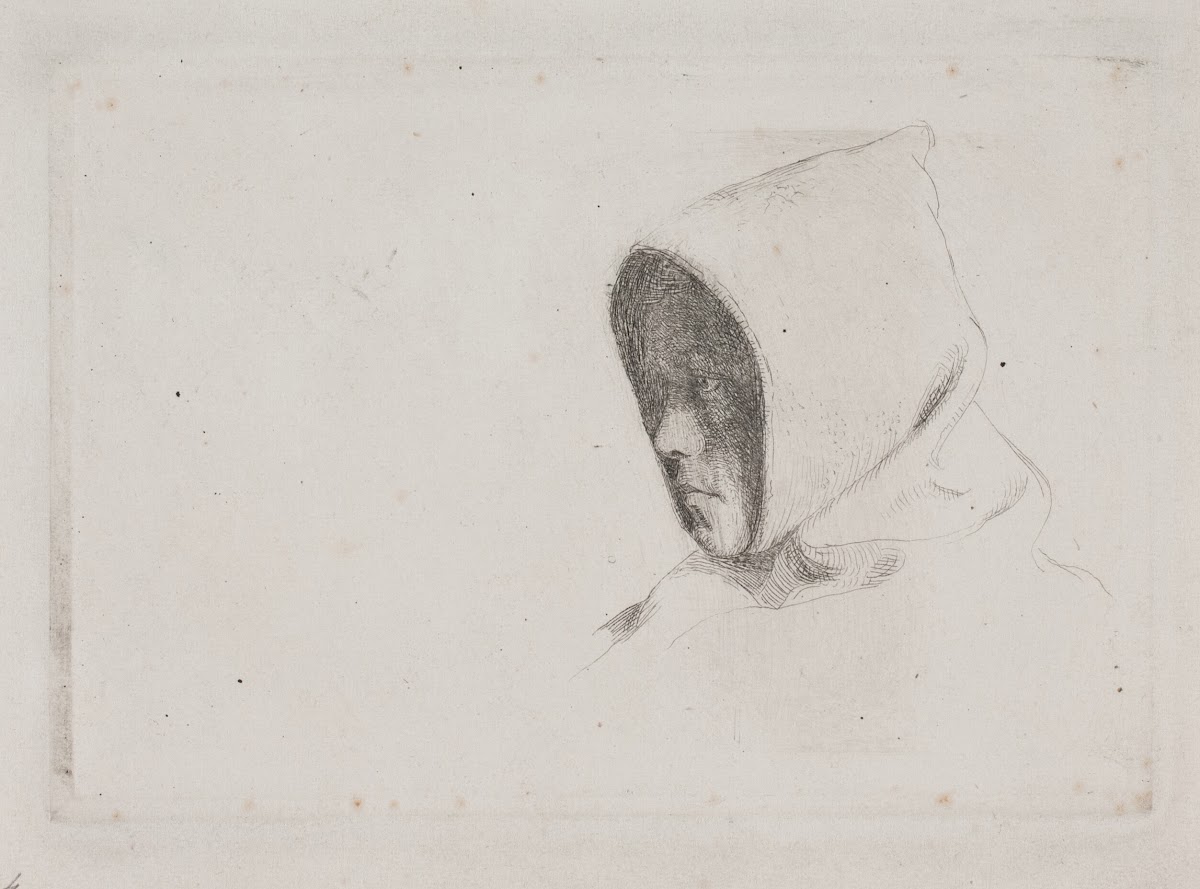 Hoved med munkehætte 1868
