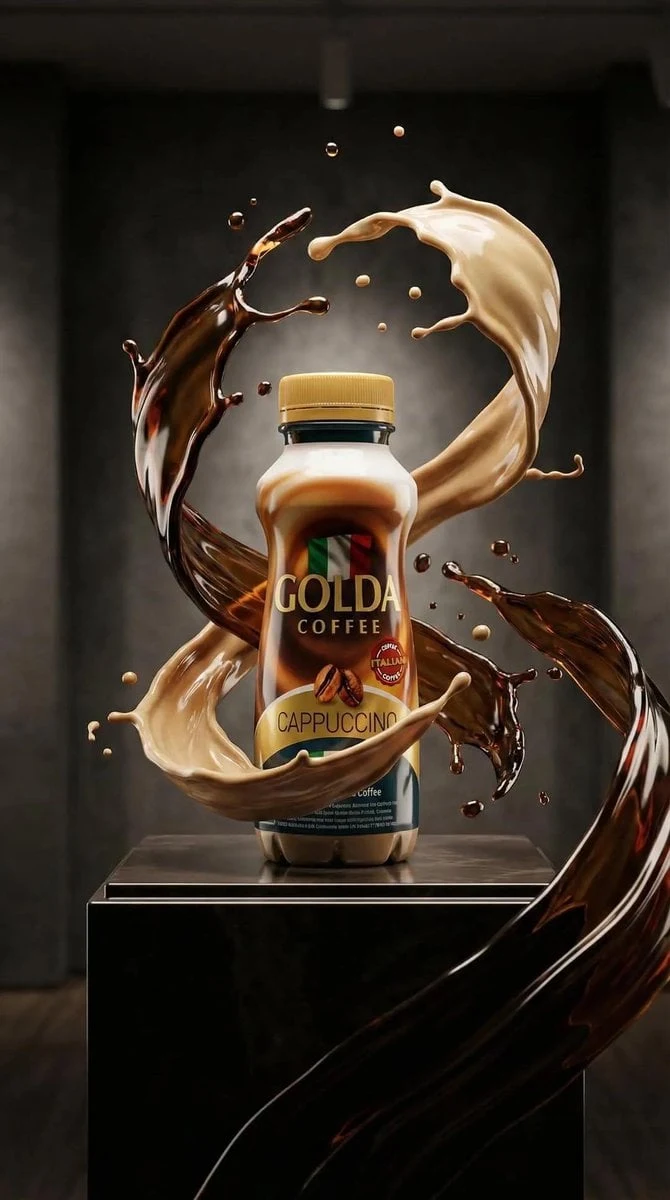Nano Banana 2 en @Hailuo_AI Indicación: Publicidad de producto premium ultrarrealista de un café capuchino...