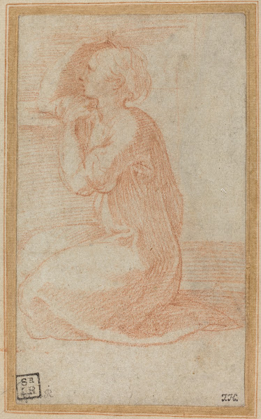 Kneeling Woman Lifting Her Hand to Her Head in or after 1531