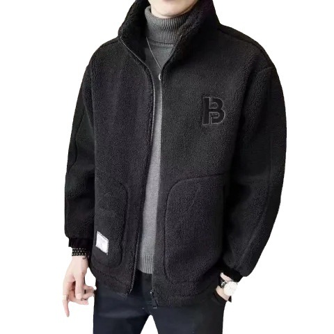 Gefütterte Herrenjacke mit Lammfleece-Imitat