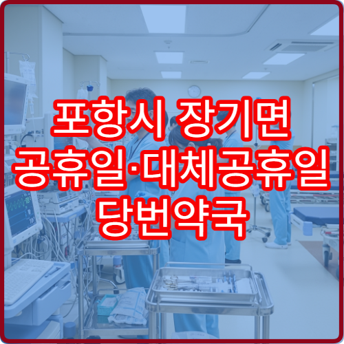 포항시 장기면 공휴일·대체공휴일 당번약국 현재 문 여는 약국 찾기