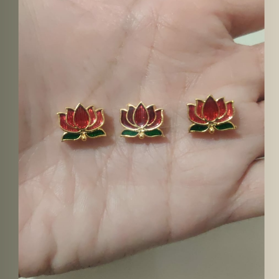 Small Green Meena  Lotus New -L257-pack of 3