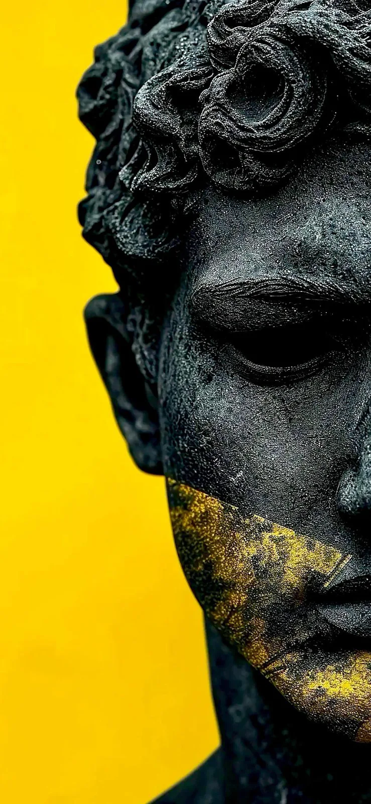 Michelangelo's David Statue Close Up - Contemporary Digital Art iPhone Wallpaper (998x2160)