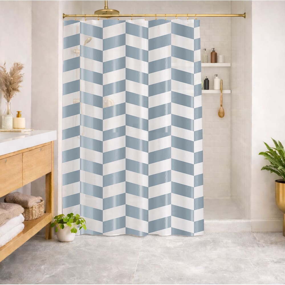 Cortina para baño de PEVA Deco Express™ Litoral 1.8 m color azul 