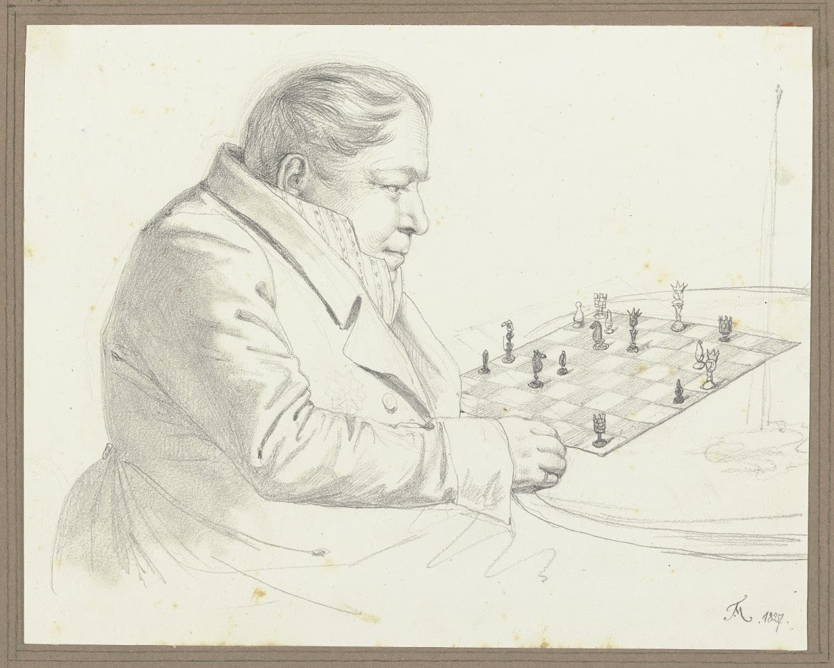 Man at the chess board 1827