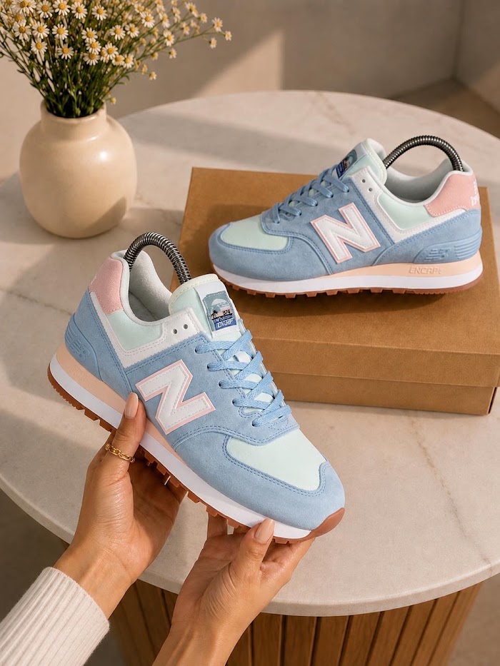 New Balance 574 Celeste Menta Rosa