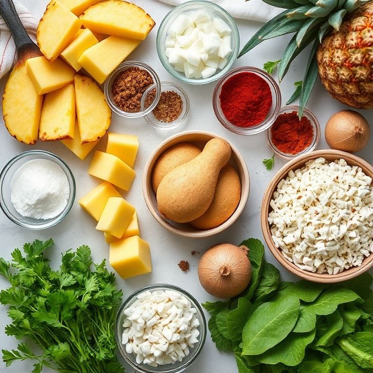 Ingredients for Pineapple Coconut Thumbprint Cookies (Tropical Treat) – Easy Homemade Sweet Bite