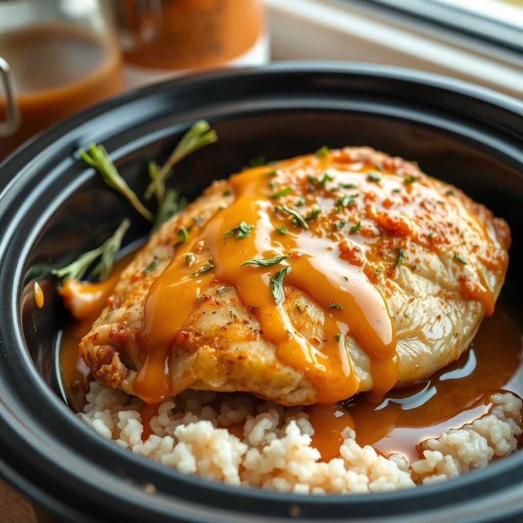 Slow Cooker Honey Mustard Chicken Recipe for Easy Dinner (5-Minute Prep!) finished