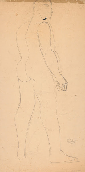 Nude man back view 1928