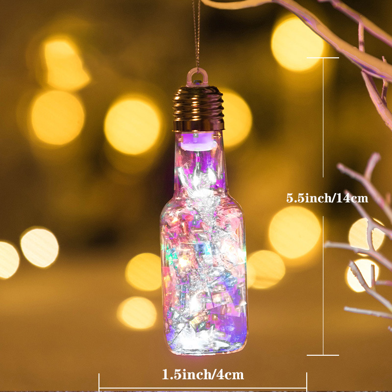 Lit wooden Christmas house for table decoration