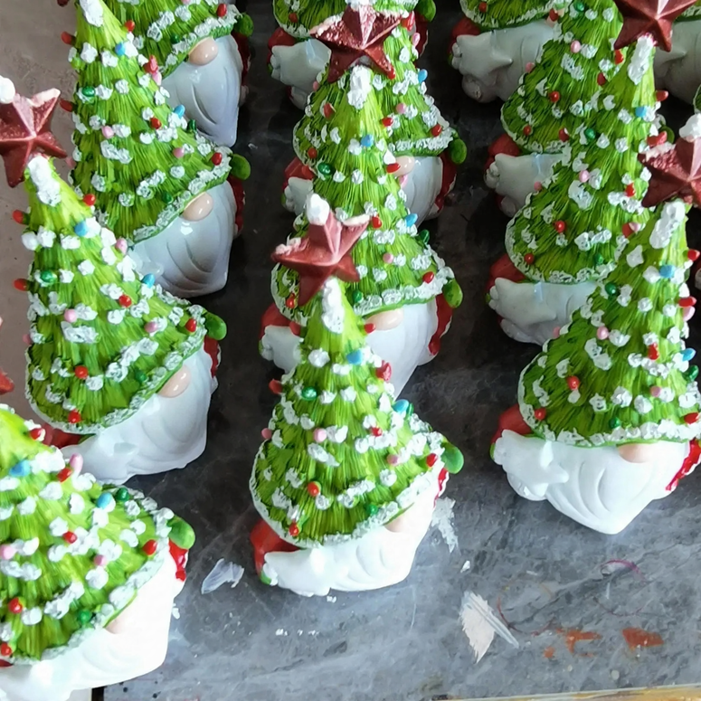 Christmas Gnome made of resin, decorative figure