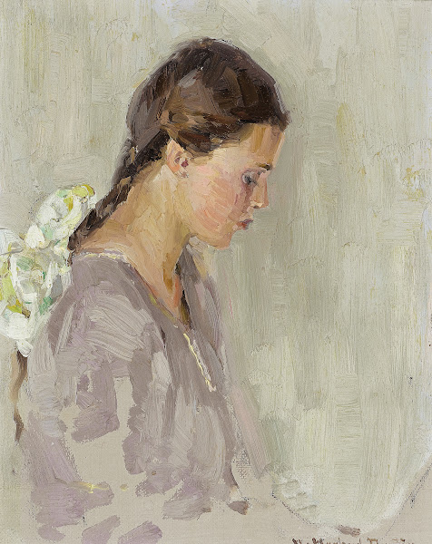 Portrait of Vivian E Dunton the artists daughter circa 1920