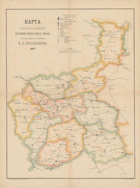 Karta Saharnyh Zavodov PrivislâNskago Kraâ 1897