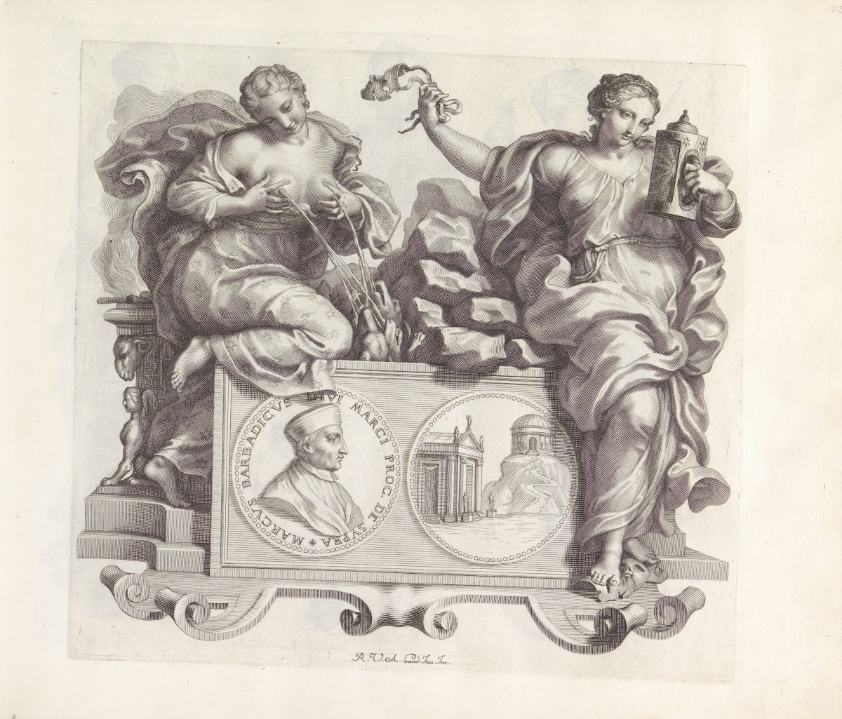 Portret van Marco Barbarigo en de personificaties Goedertierenheid en Openhartig