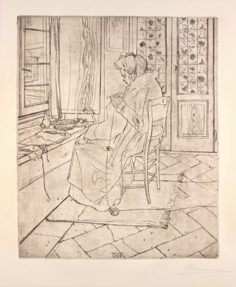 The Artists Mother Crocheting 1907