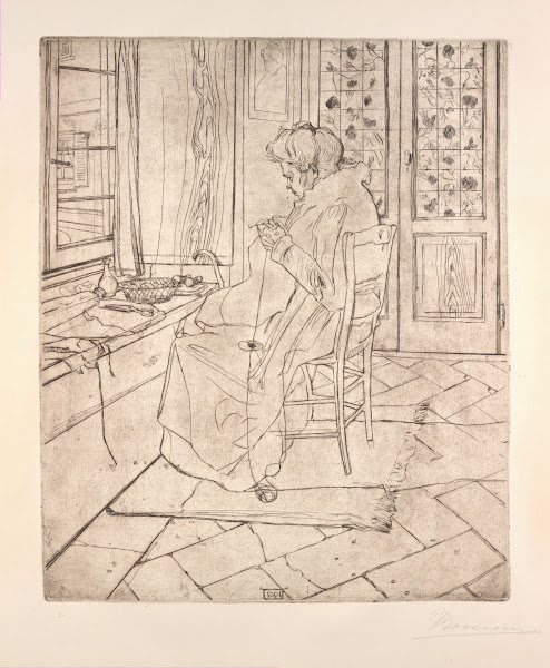 The Artists Mother Crocheting 1907