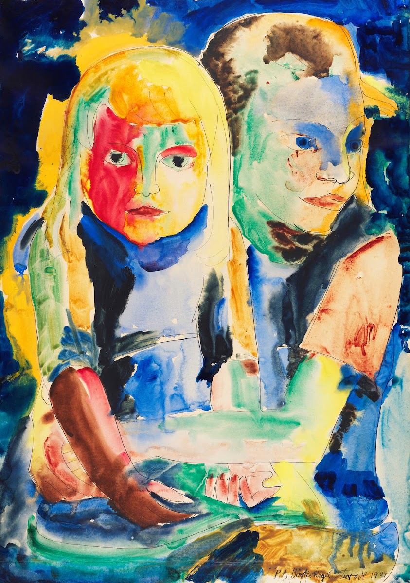 Zwei Bauernmädchen aus Westfalen 1921
