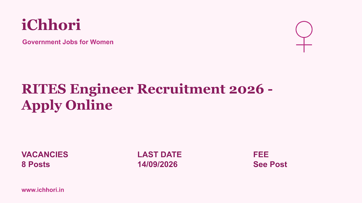 RITES Engineer Recruitment 2026 - Apply Online - iChhori