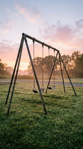 Empty Swing Set at First Light