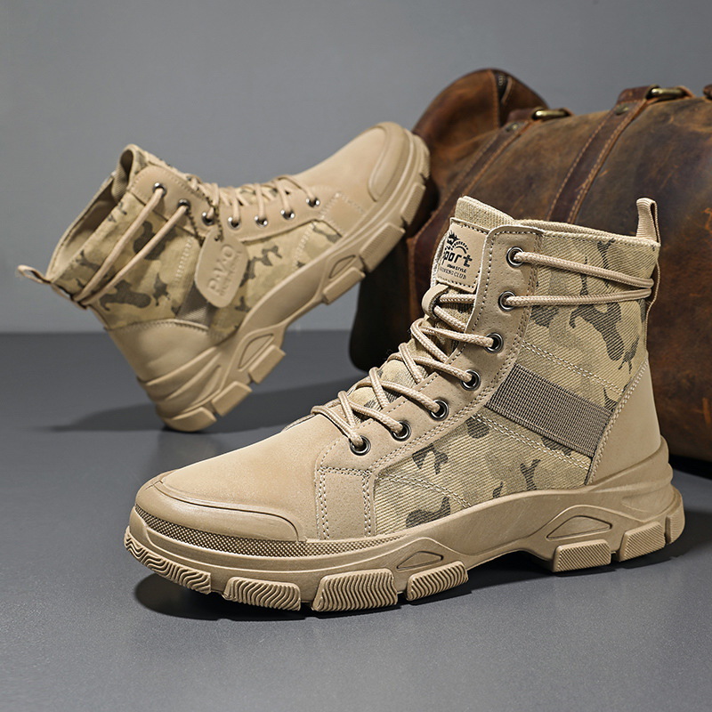 Men's Work Boots, Camouflage, Non-slip, Robust
