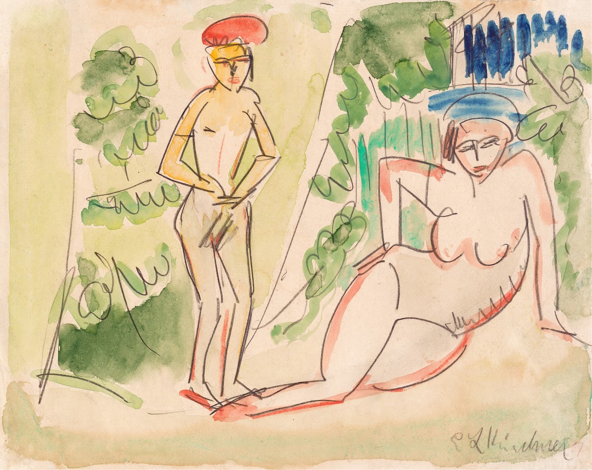 Two Bathers near the Woods 1910 1911