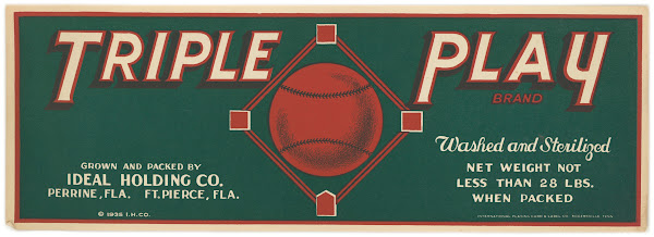 Triple Play Brand Produce Label 1935