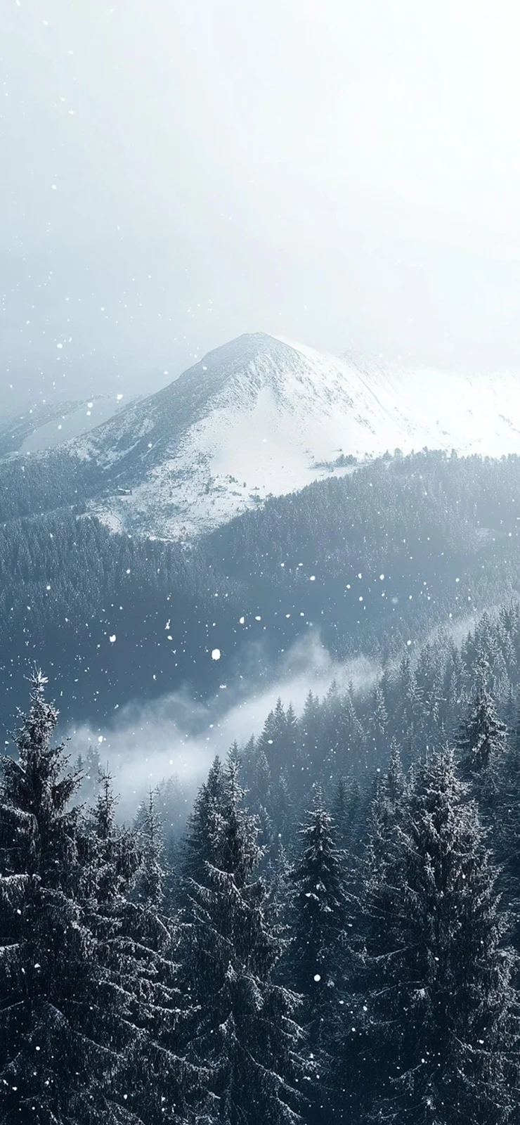 Snowy Winter Mountain Landscape - Nature Photography Full HD iPhone Wallpaper (1284x2778)