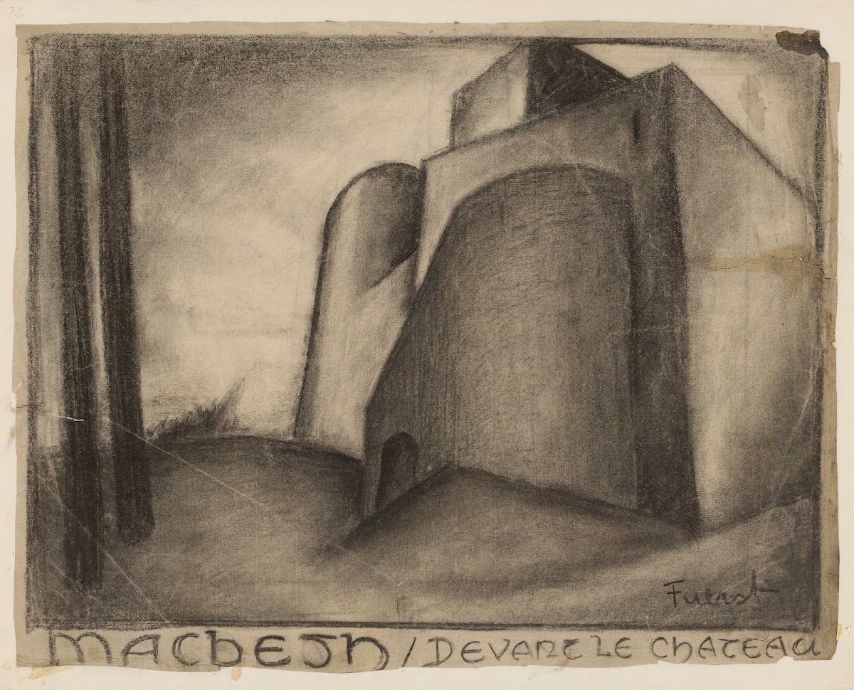Macbeth  maquette de décor  Devant le château