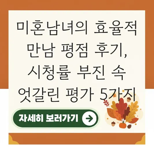 미혼남녀의 효율적 만남 평점 후기