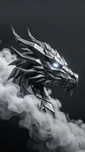 Low Poly Metallic Dragon Head Wallpaper