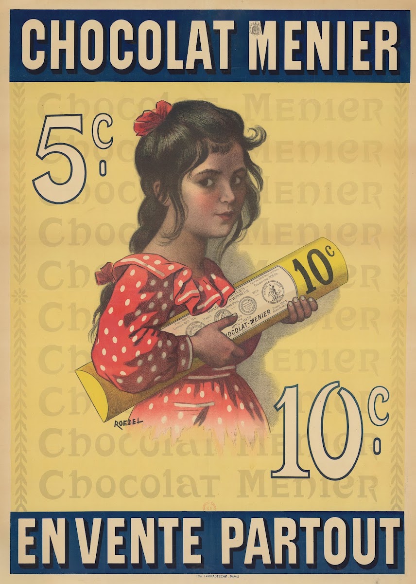 Chocolat Menier 5c 10c en vente partout 1895