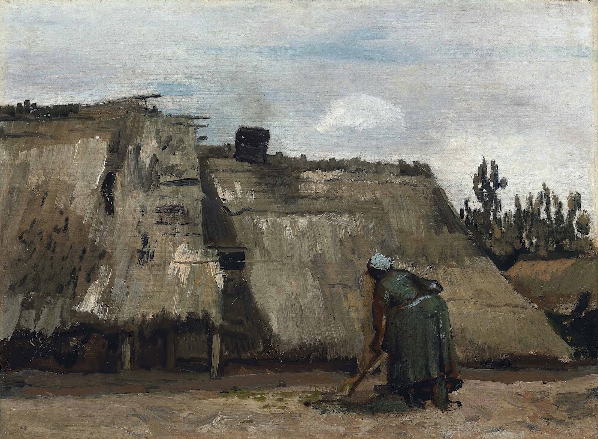 A Peasant Woman Digging in Front of Her Cottage c 1885