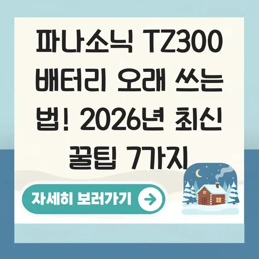 파나소닉 tz300 배터리 오래 사용하는 팁