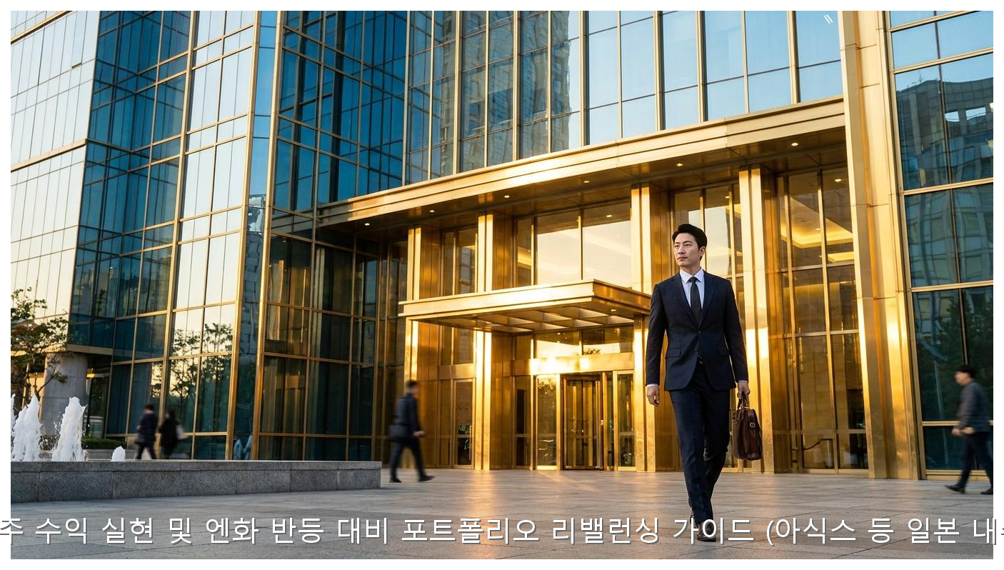 엔저 수혜주 수익 실현 및 엔화 반등 대비 포트폴리오 리밸런싱 가이드 (아식스 등 일본 내수주 중심) 핵심 안내 및 분석 인포그래픽 (5)