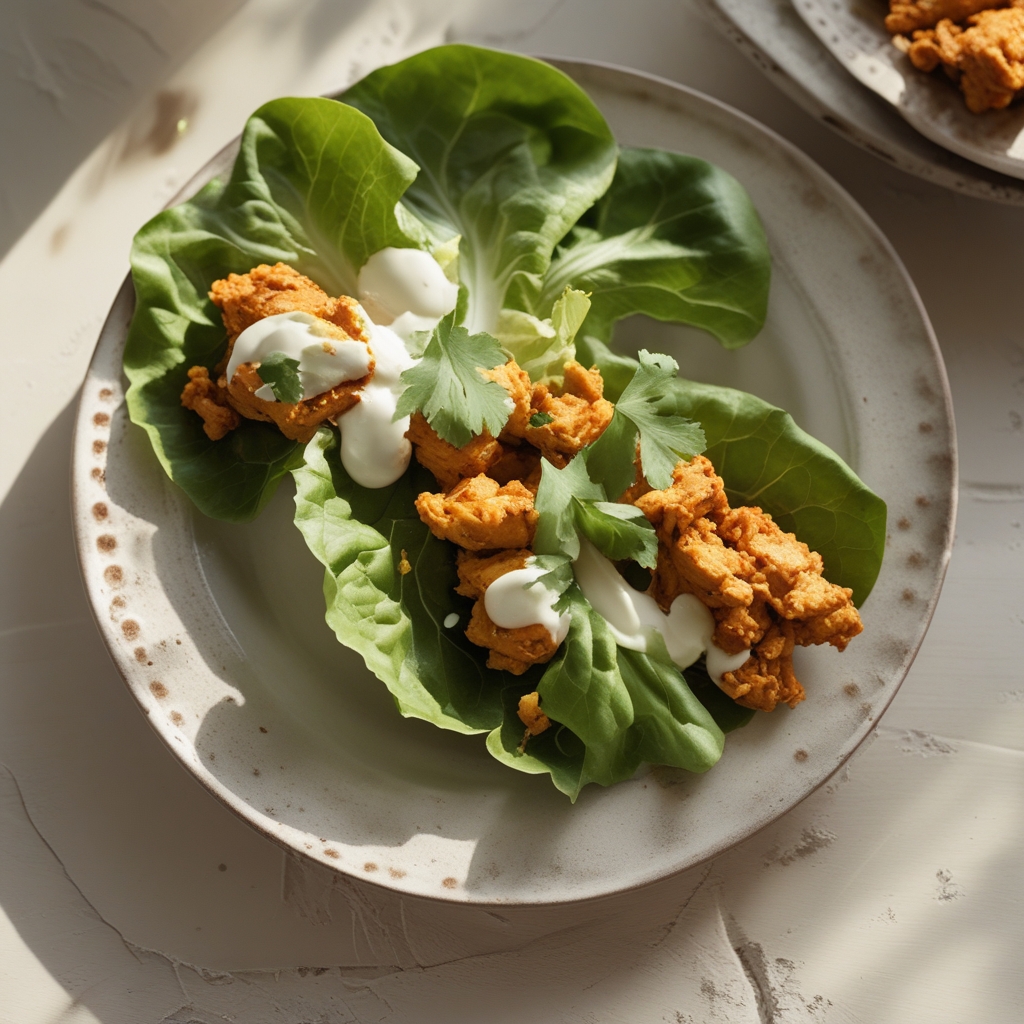 Air Fryer Chicken Tikka Lettuce Wraps
