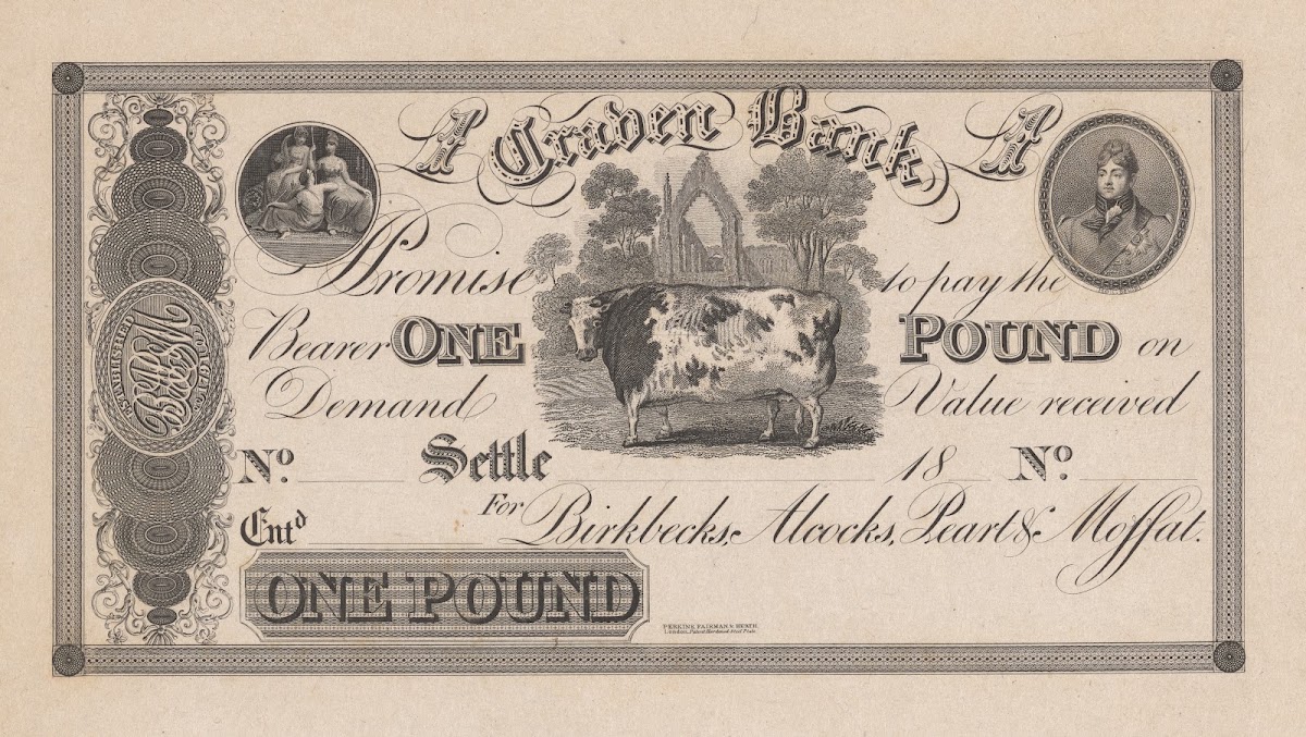 Craven Bank one pound note 1820 1829