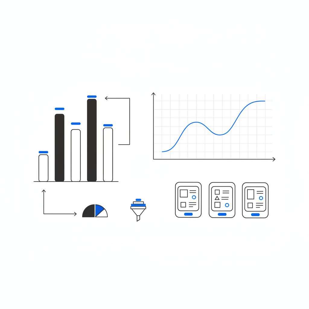 Minimal 2D vector dashboard with CPM bar charts, a seasonality spike line and creative thumbnails in Agency Visible colors &mdash; How much do 1000 impressions cost on TikTok?