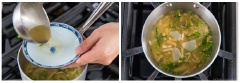 Cuối cùng cho bột tương đậu miso vào nồi, khuấy đều và nấu đến khi sôi lại khoảng 2 phút thì tắt bếp là xong rồi đó.