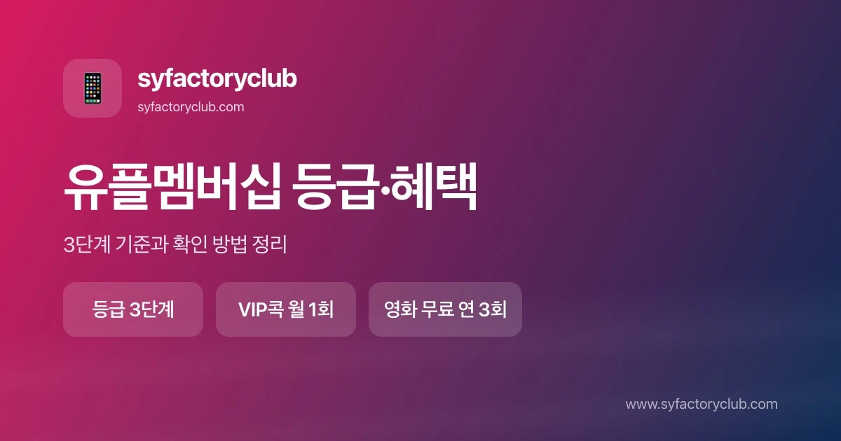유플멤버십 등급 확인 방법과 등급별 혜택 정리