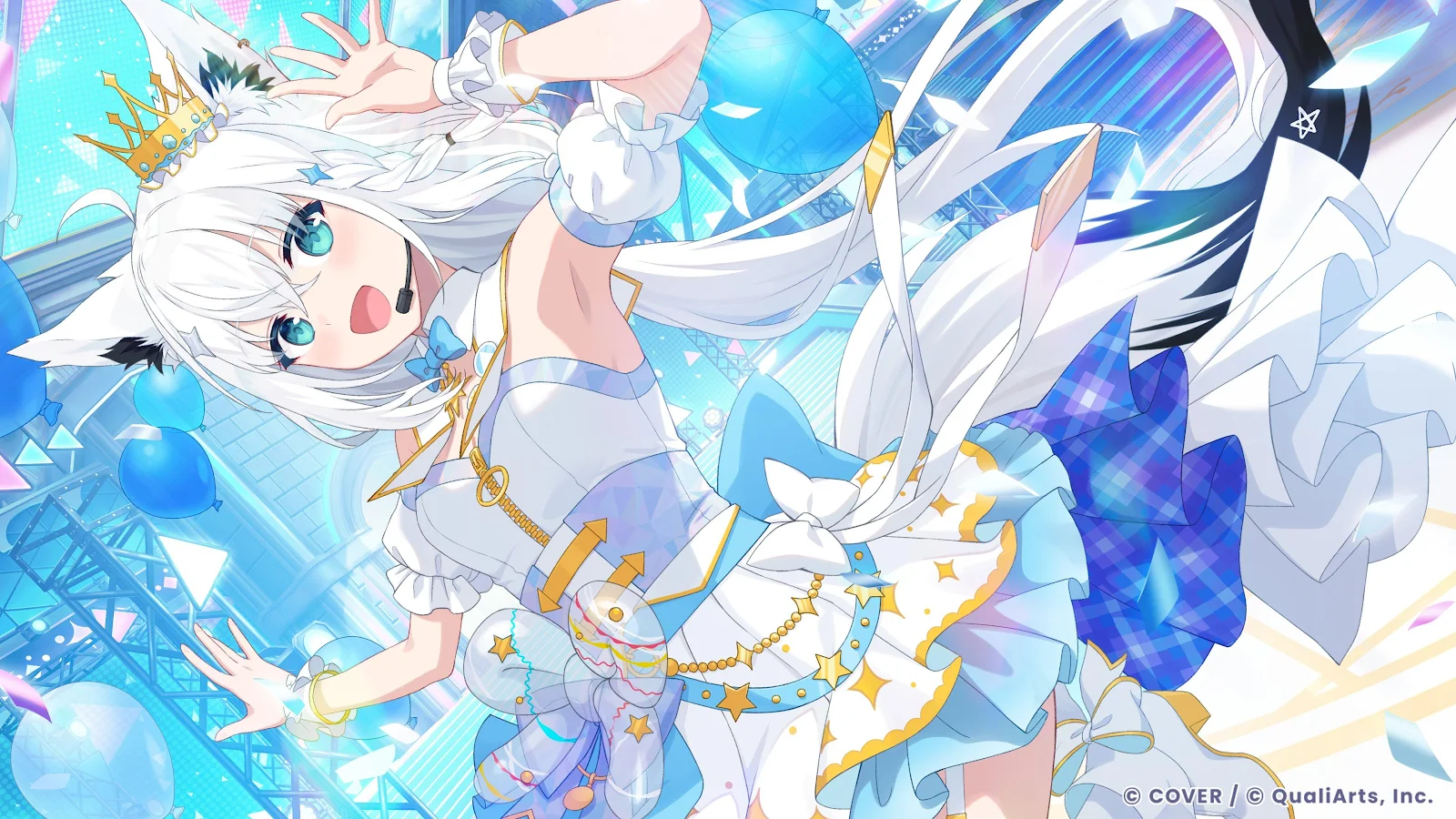 Shirakami Fubuki Idol Concert Performance - Anime Illustration 4K Wallpaper (3840x2160)