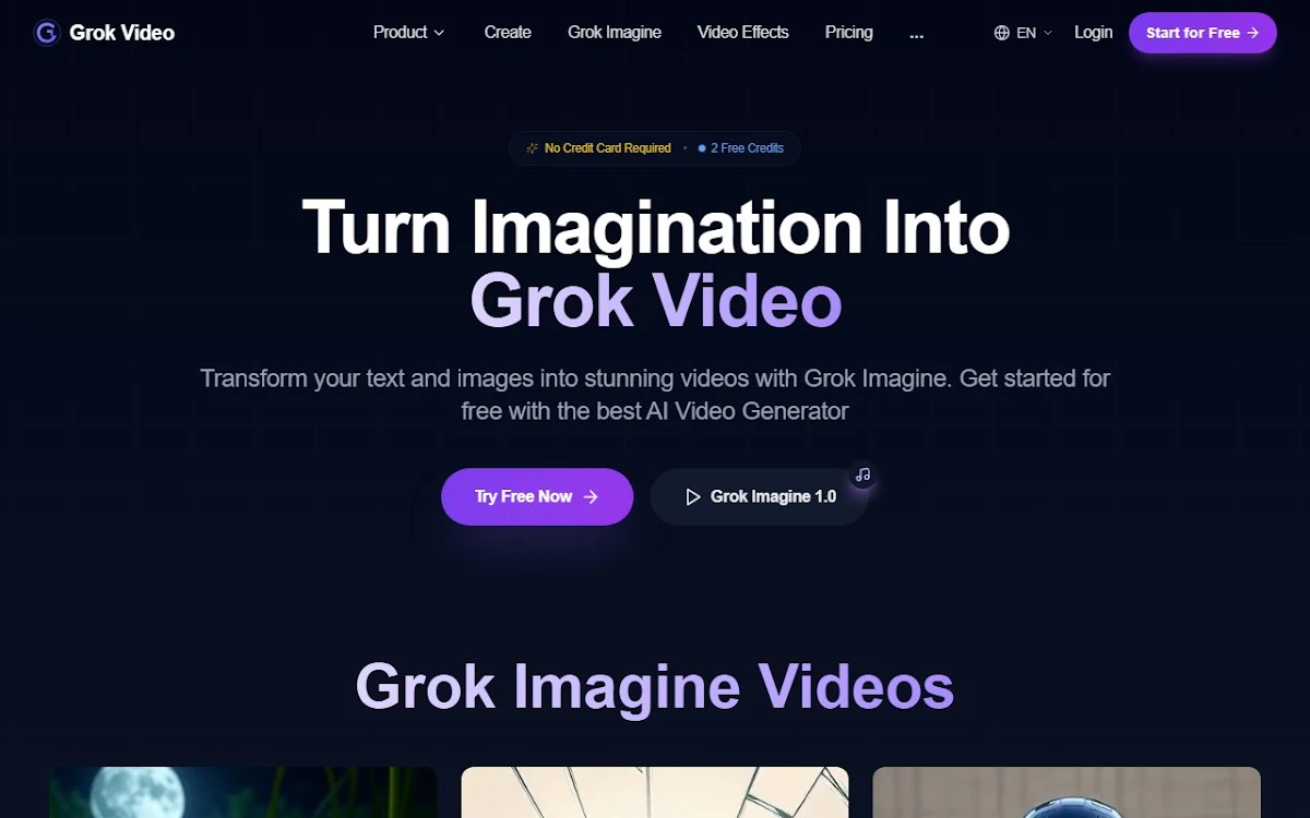 Captura de Grok Video AI