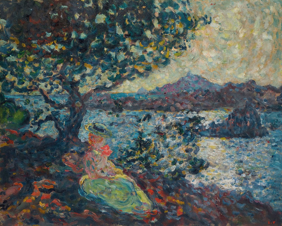 Femme assise au bord de la mer 1902