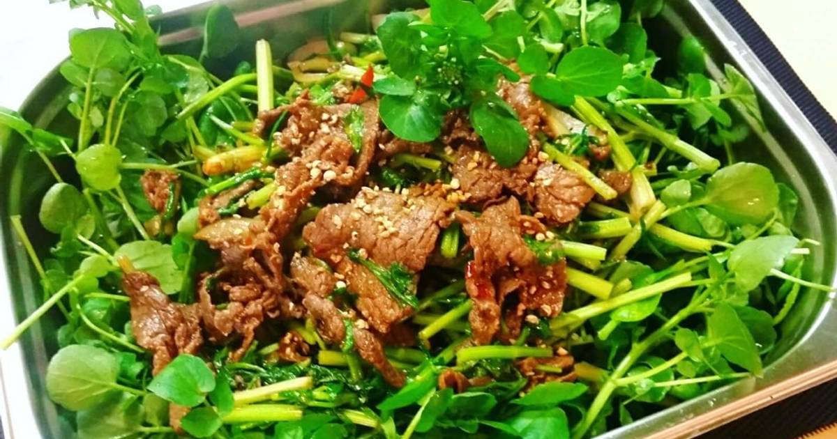 Salát Bò và Cải Xoong