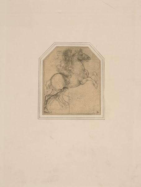 Leonardo da Vinci  Drawing of a man on horseback 1900
