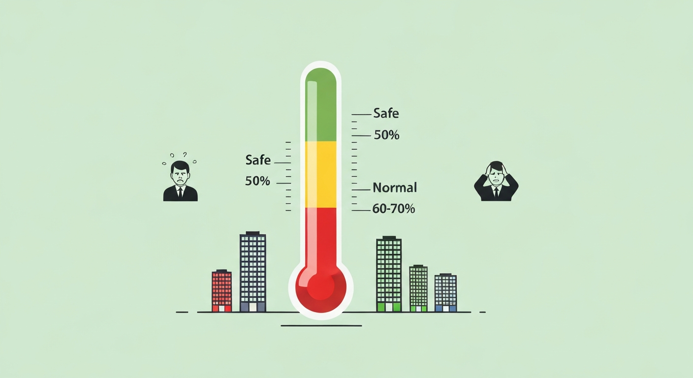 전세가율을 온도계로 표현한 일러스트
