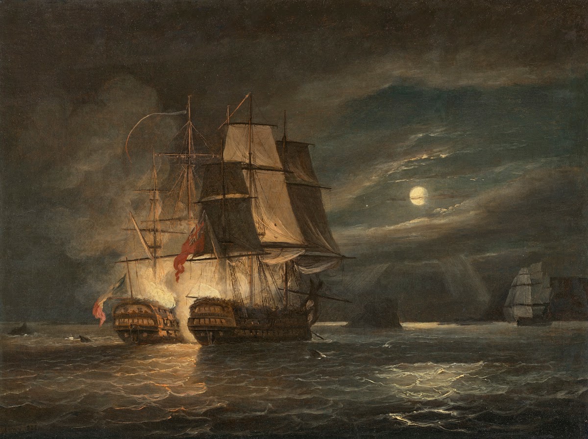The French 74 Hercule surrendering to HMS Mars off Brest 21 April 1798 1834