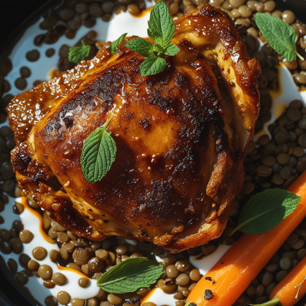 Final Moroccan Harissa Chicken & Lentil Power Bowls with Za'atar Roasted Carrots