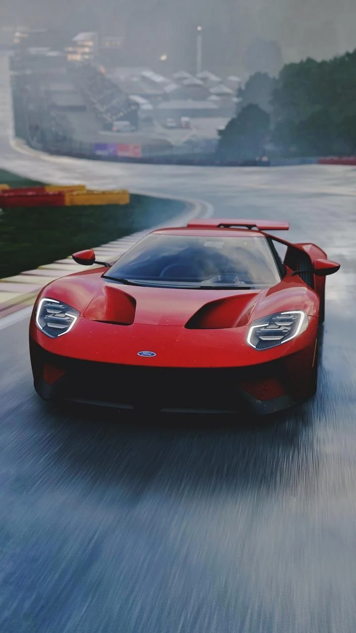Red Ford GT Supercar - Automotive Rendering iPhone Wallpaper (720x1280)