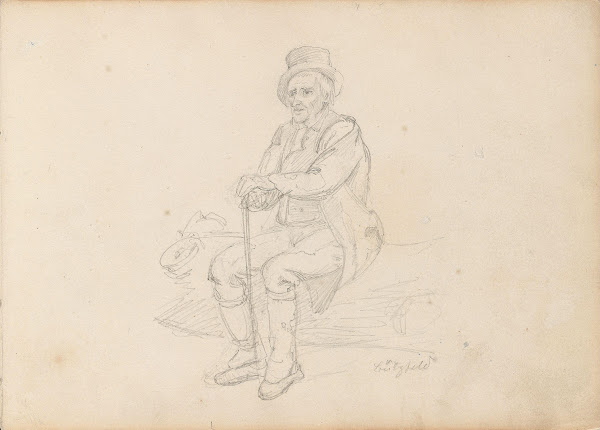 Sittende gammel mann Pützfeld 1839